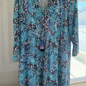 Lily Pulitzer Elegant Blue Patterned Dress